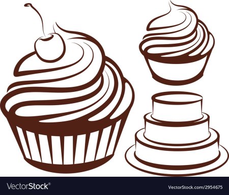 Десерт вектор контур