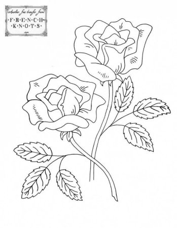 Контурная вышивка цветы