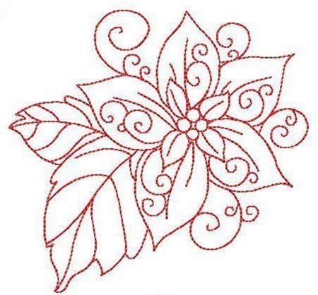 Трафарет розы для вышивки гладью