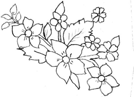 Трафарет для вышивки гладью полевые цветы