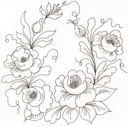 Трафареты цветов для вышивки