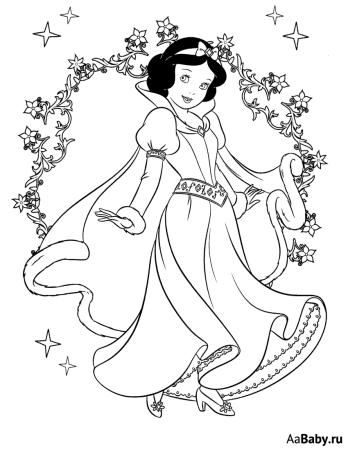 Раскраска принцесса Белоснежка