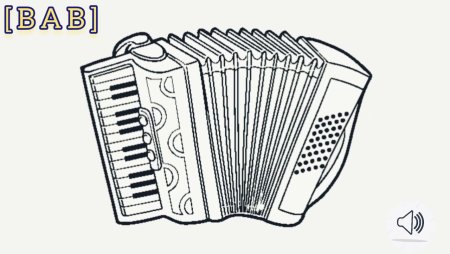 Раскраска музыкальные инструменты аккордеон