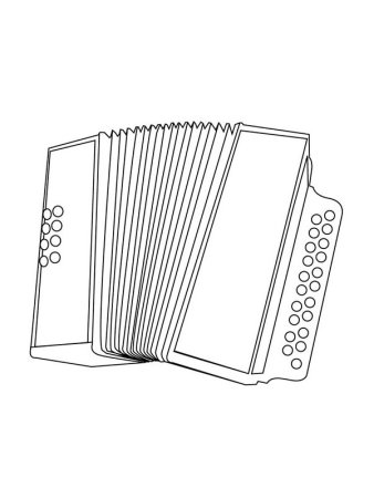 Гармонь раскраска для детей