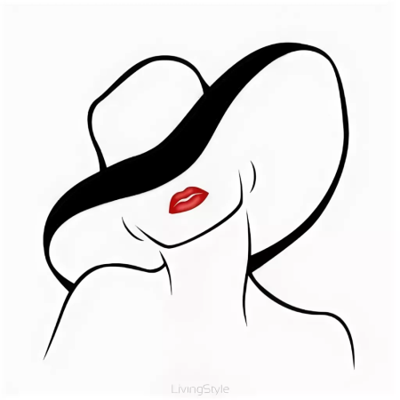 Дама в шляпе силуэт