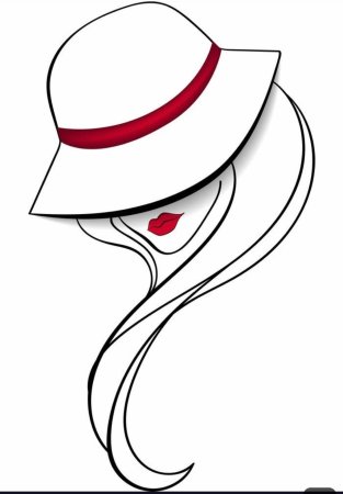 Дама в шляпе силуэт