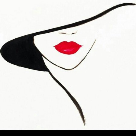 Силуэт девушки в шляпе