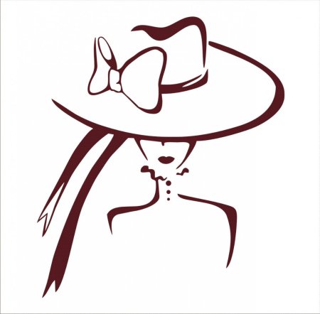 Дама в шляпе силуэт