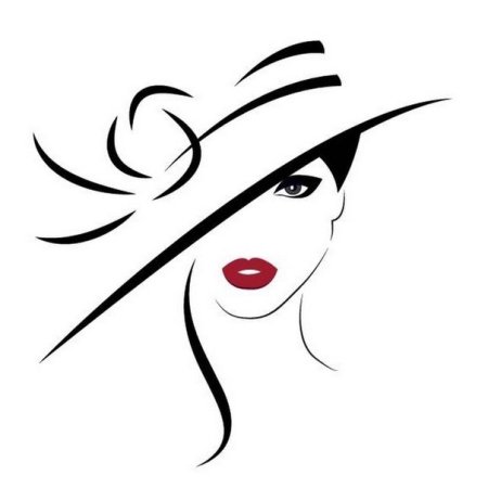 Женский силуэт в шляпе