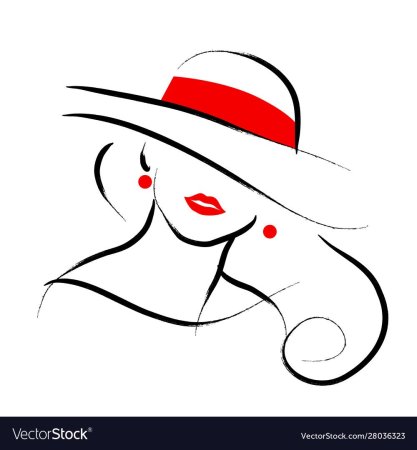 Дама в шляпе силуэт