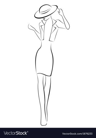 Эскиз девушка в шляпе
