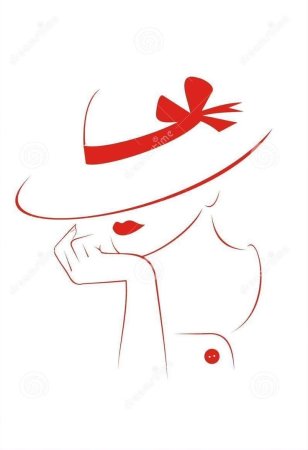 Силуэт женщины в шляпке