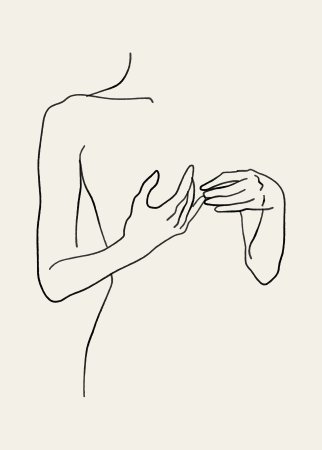 Девушка одной линией