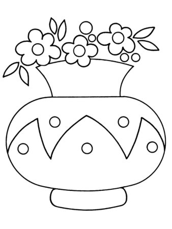 Контурный рисунок ваза (47 фото)