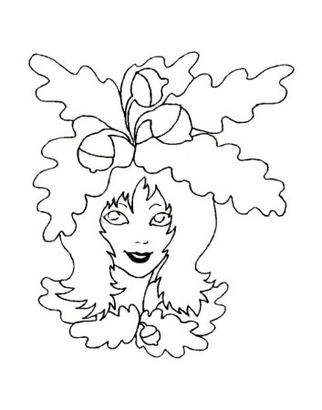 Девочка осень раскраска