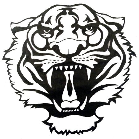 Тигр контурный рисунок морда (49 фото)