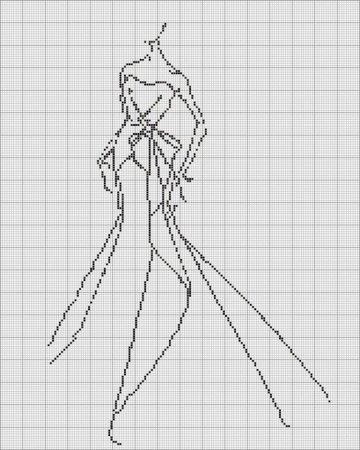 Монохромная вышивка крестом схемы