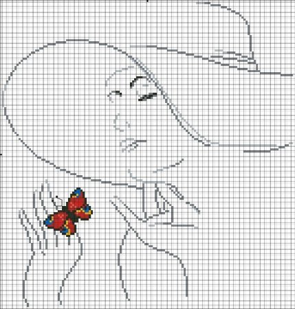 Вышивка крестом волосы