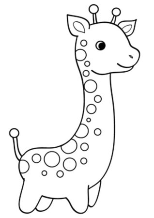 Жираф. Раскраска