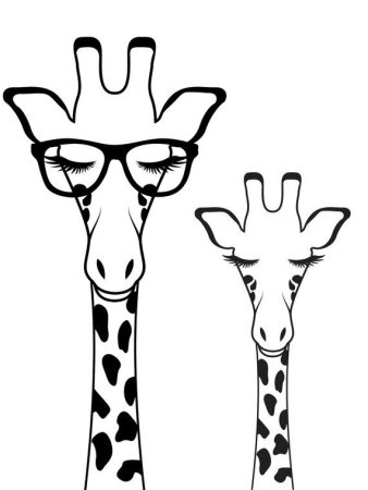 Трафарет жирафа для рисования для детей