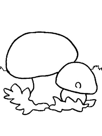 Трафарет белый гриб для детей