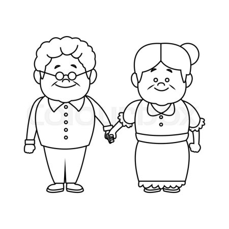 Бабушка и дедушка рисунок