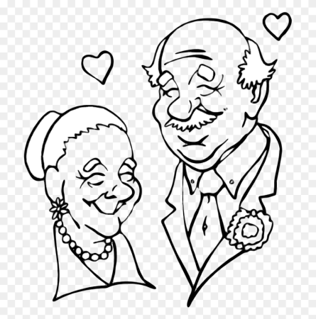 Бабушка и дедушка рисунок