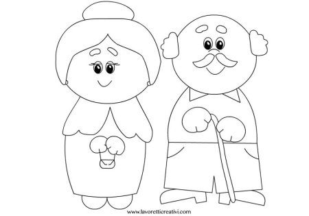 Аппликация бабушка и дедушка