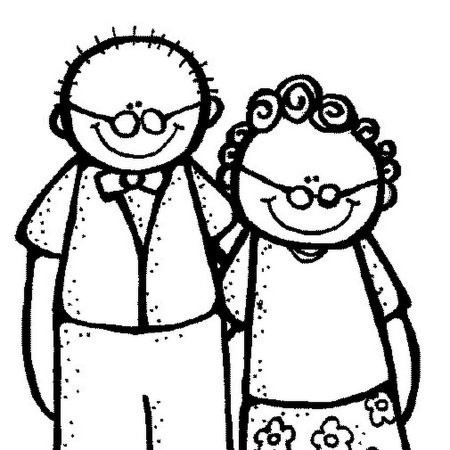 Раскраска бабушка и дедушка для детей
