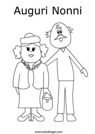 Раскраска бабушка и дедушка