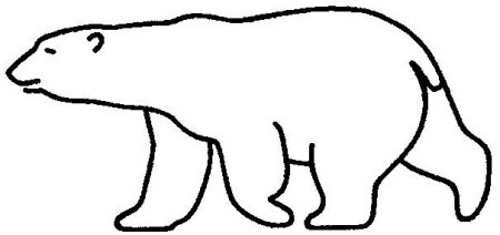 Белый медведь трафарет