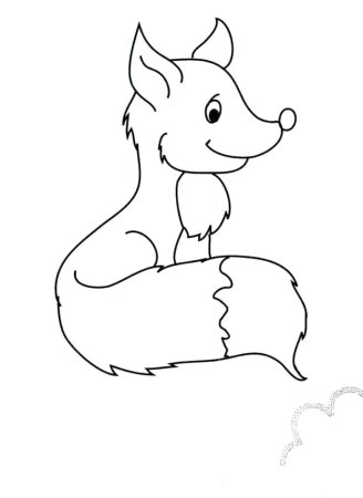 Лиса раскраска для детей