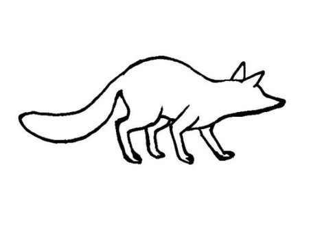 Лиса контур для детей