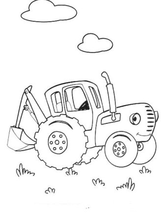 Раскраска «синий трактор»