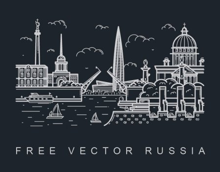 Петербург силуэты города