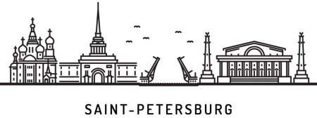 Контурный рисунок санкт петербург (35 фото)