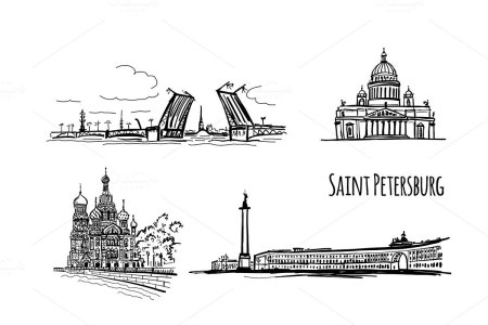 Силуэты зданий Санкт-Петербурга