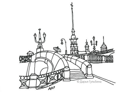 Петропавловская крепость в Санкт-Петербурге рисунок