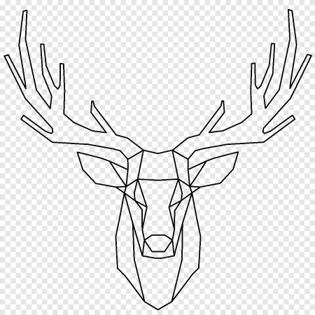 Олень контур спереди