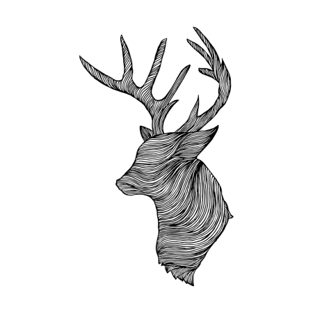 Олень силуэт тату