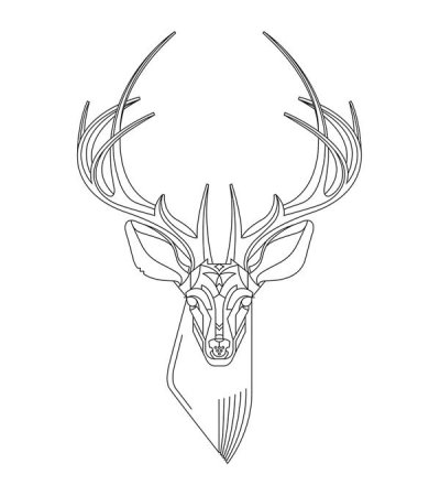Голова оленя тату эскиз