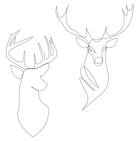 Олень эскиз рисунок