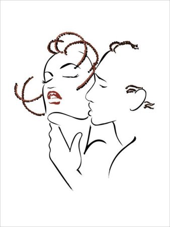 Рисунок одной линией девушки