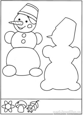 Снеговик раскраска для детей