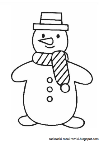Снеговик контурный рисунок для вырезания (45 фото)