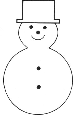 Снеговик трафарет