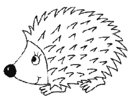 Раскраска Ежик с ежатами