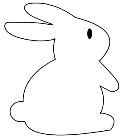 Трафарет зайчика для аппликации