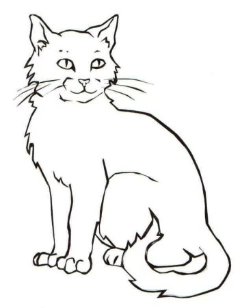 Кот рисунок раскраска