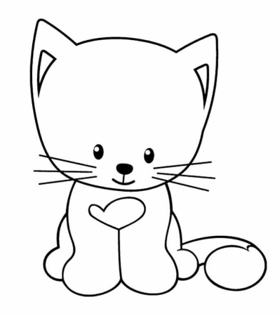 Котенок раскраска для малышей